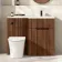 Havana Fluted Black Walnut Combination Vanity Basin and Tucson Toilet 1100mm - Black Accents - Right Handed