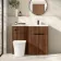 Havana Fluted Black Walnut Combination Vanity Basin and Tucson Toilet 1100mm - Black Accents - Right Handed