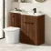 Havana Fluted Black Walnut Combination Vanity Basin and Tucson Toilet 1100mm - Black Accents - Right Handed