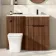 Havana Fluted Black Walnut Combination Vanity Basin and Houston Toilet 1100mm - Black Accents - Right Handed