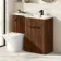 Havana Fluted Black Walnut Combination Vanity Basin and Houston Toilet 1100mm - Black Accents - Right Handed