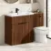 Havana Fluted Black Walnut Combination Vanity Basin and Miami Toilet 1300mm - Black Accents