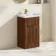 Havana Fluted Black Walnut Basin Vanity 500mm - Brushed Brass Accents