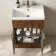 Havana Fluted Black Walnut Basin Vanity 600mm - Brushed Brass Accents