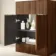 Havana Fluted Black Walnut Basin Vanity 600mm - Brushed Brass Accents