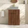 Havana Fluted Black Walnut Cabinet with Marble Top 600mm (Excludes Counter Top Basin) - Brushed Brass Accents