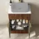 Havana Fluted Black Walnut Cabinet with Marble Top 600mm (Excludes Counter Top Basin) - Brushed Brass Accents