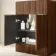 Havana Fluted Black Walnut Cabinet with Marble Top 600mm (Excludes Counter Top Basin) - Brushed Brass Accents