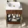 Havana Fluted Black Walnut Cabinet with Marble Top & Marin Basin 600mm - Brushed Brass Accents