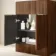 Havana Fluted Black Walnut Cabinet with Marble Top & Marin Basin 600mm - Brushed Brass Accents
