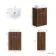 Havana Fluted Black Walnut Cabinet with Marble Top & Marin Basin 600mm - Brushed Brass Accents