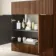 Havana Fluted Black Walnut Cabinet with Marble Top & Marin Basin 800mm - Brushed Brass Accents