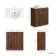 Havana Fluted Black Walnut Cabinet with Marble Top & Marin Basin 800mm - Brushed Brass Accents