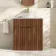 Havana Fluted Black Walnut Cabinet with Marble Top & Nevis Basin 800mm - Brushed Brass Accents