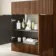 Havana Fluted Black Walnut Cabinet with Marble Top & Reno Basin 800mm - Brushed Brass Accents