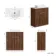 Havana Fluted Black Walnut Cabinet with Marble Top & Reno Basin 800mm - Brushed Brass Accents
