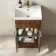Havana Fluted Black Walnut Basin Vanity and Back To Wall Toilet Unit 1000mm (Excludes Toilet) - Brushed Brass Accents