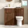 Havana Fluted Black Walnut Combination Vanity Basin and Aruba Toilet 1000mm - Brushed Brass Accents