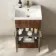 Havana Fluted Black Walnut Combination Vanity Basin and Miami Toilet 1000mm - Brushed Brass Accents