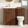 Havana Fluted Black Walnut Combination Vanity Basin and Aruba Toilet 1100mm - Brushed Brass Accents