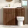 Havana Fluted Black Walnut Combination Vanity Basin and Miami Toilet 1100mm - Brushed Brass Accents