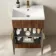 Havana Fluted Black Walnut Combination Vanity Basin and Miami Toilet 1100mm - Brushed Brass Accents
