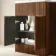 Havana Fluted Black Walnut Basin Vanity and Back To Wall Toilet Unit 1100mm (Excludes Toilet) - Brushed Brass Accents - Left Handed