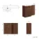 Havana Fluted Black Walnut Basin Vanity and Back To Wall Toilet Unit 1100mm (Excludes Toilet) - Brushed Brass Accents - Left Handed