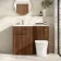 Havana Fluted Black Walnut Combination Vanity Basin and Tucson Toilet 1100mm - Brushed Brass Accents - Left Handed