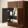 Havana Fluted Black Walnut Combination Vanity Basin and Tucson Toilet 1100mm - Brushed Brass Accents - Left Handed