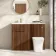 Havana Fluted Black Walnut Combination Vanity Basin and Houston Toilet 1100mm - Brushed Brass Accents - Left Handed
