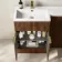 Havana Fluted Black Walnut Combination Vanity Basin and Houston Toilet 1100mm - Brushed Brass Accents - Left Handed