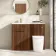 Havana Fluted Black Walnut Combination Vanity Basin and Utah Comfort Height Toilet 1100mm - Brushed Brass Accents - Left Handed