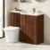 Havana Fluted Black Walnut Combination Vanity Basin and Tucson Toilet 1100mm - Brushed Brass Accents - Right Handed