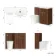 Havana Fluted Black Walnut Combination Vanity Basin and Tucson Toilet 1100mm - Brushed Brass Accents - Right Handed