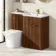 Havana Fluted Black Walnut Combination Vanity Basin and Houston Toilet 1100mm - Brushed Brass Accents - Right Handed