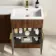 Havana Fluted Black Walnut Combination Vanity Basin and Houston Toilet 1100mm - Brushed Brass Accents - Right Handed