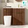Havana Fluted Black Walnut Combination Vanity Basin and Utah Comfort Height Toilet 1100mm - Brushed Brass Accents - Right Handed