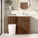 Havana Fluted Black Walnut Combination Vanity Basin and Utah Comfort Height Toilet 1100mm - Brushed Brass Accents - Right Handed