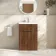 Havana Fluted Black Walnut Basin Vanity 600mm - Chrome Handles