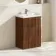 Havana Fluted Black Walnut Basin Vanity 600mm - Chrome Handles