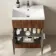 Havana Fluted Black Walnut Basin Vanity 600mm - Chrome Handles