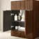 Havana Fluted Black Walnut Basin Vanity 600mm - Chrome Handles