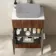 Havana Fluted Black Walnut Cabinet with Marble Top 600mm (Excludes Counter Top Basin) - Chrome Handles