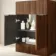 Havana Fluted Black Walnut Cabinet with Marble Top 600mm (Excludes Counter Top Basin) - Chrome Handles