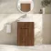 Havana Fluted Black Walnut Cabinet with Marble Top & Marin Basin 600mm - Chrome Handles