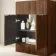 Havana Fluted Black Walnut Cabinet with Marble Top & Marin Basin 600mm - Chrome Handles