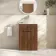 Havana Fluted Black Walnut Cabinet with Marble Top & Nevis Basin 600mm - Chrome Handles
