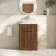 Havana Fluted Black Walnut Cabinet with Marble Top & Reno Basin 600mm - Chrome Handles