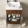 Havana Fluted Black Walnut Cabinet with Marble Top & Reno Basin 600mm - Chrome Handles